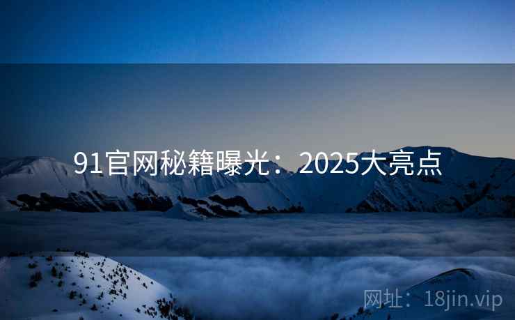 91官网秘籍曝光：2025大亮点  第1张